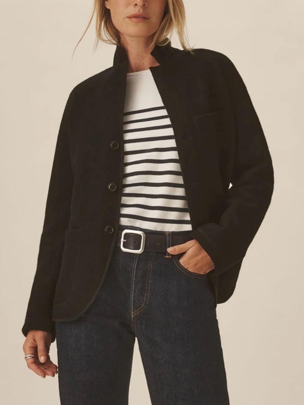 Buck Mason Felted Wool Chore Coat in Black 🖤